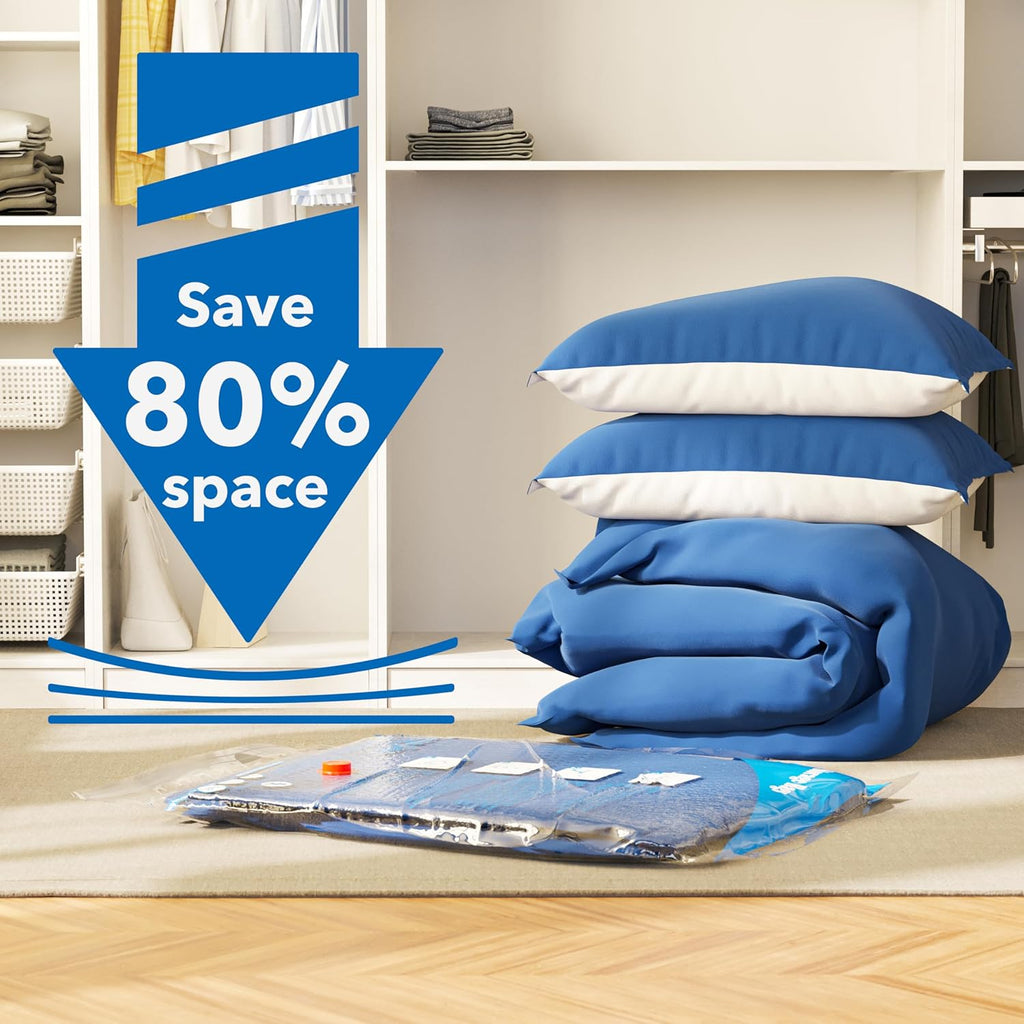 MEIQIHOME Vacuum Storage Bags - Jumbo Space Saver Sealer Bags for Clothing, Pillows & Bedding | 12 Pack