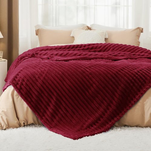 Bedsure GentleSoft Red Blanket - Cozy Soft Throw for Couch, Perfect Gift for Women | 90x90 Inches