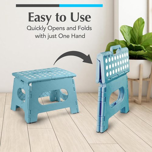 Handy Laundry Folding Step Stool - Lightweight & Sturdy for Adults and Kids - Easy One-Flip Open - Teal | 2-Pack