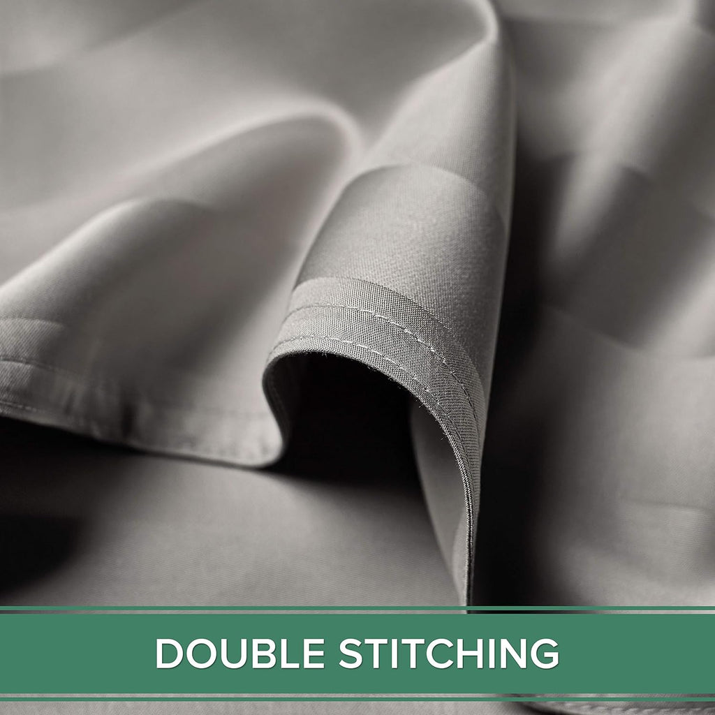 Pure Bamboo King Sheets - Luxuriously Soft 100% Organic Viscose Bed Sheet Set | Jacquard Silver, 2-Year Quality Promise