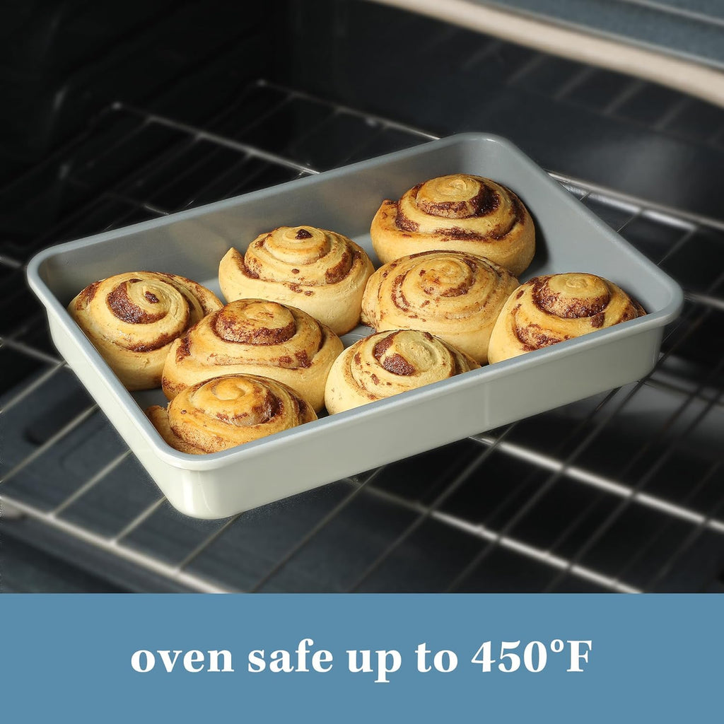 Sur La Table Nonstick Baking Pan - 9x13 Inch PFOA-Free Roaster in Linen White | Kitchen Essential