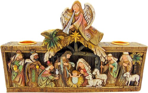 Avalon Gallery Advent Candleholder - Elegant Nativity Design for Holiday Decor