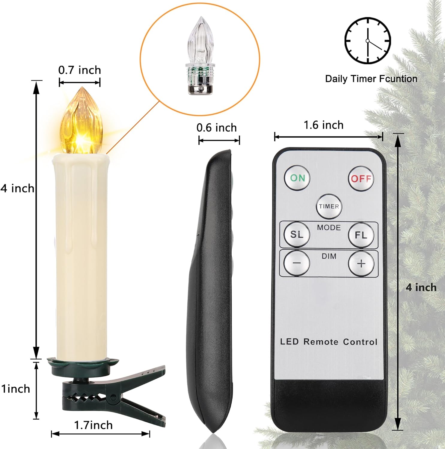 Skiennix 10 PCS LED Flameless Taper Candles - Battery Operated with Remote Timer | Perfect for Christmas & Weddings