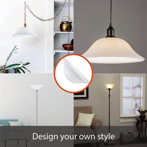 Aspen Creative 23510-11,Alabaster Replacement Glass Shade for Medium Base Socket Torchiere Lamp, Swag Lamp and Pendant, 14" Diameter x 4-3/4" High.