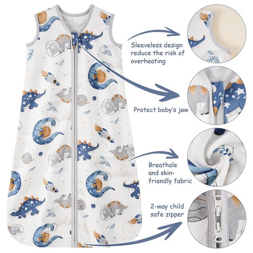Looxii Baby Sleep Sack - 0.5 TOG 100% Cotton Wearable Blanket | 3-Pack Toddler Sleeping Bag (12-18 Months)