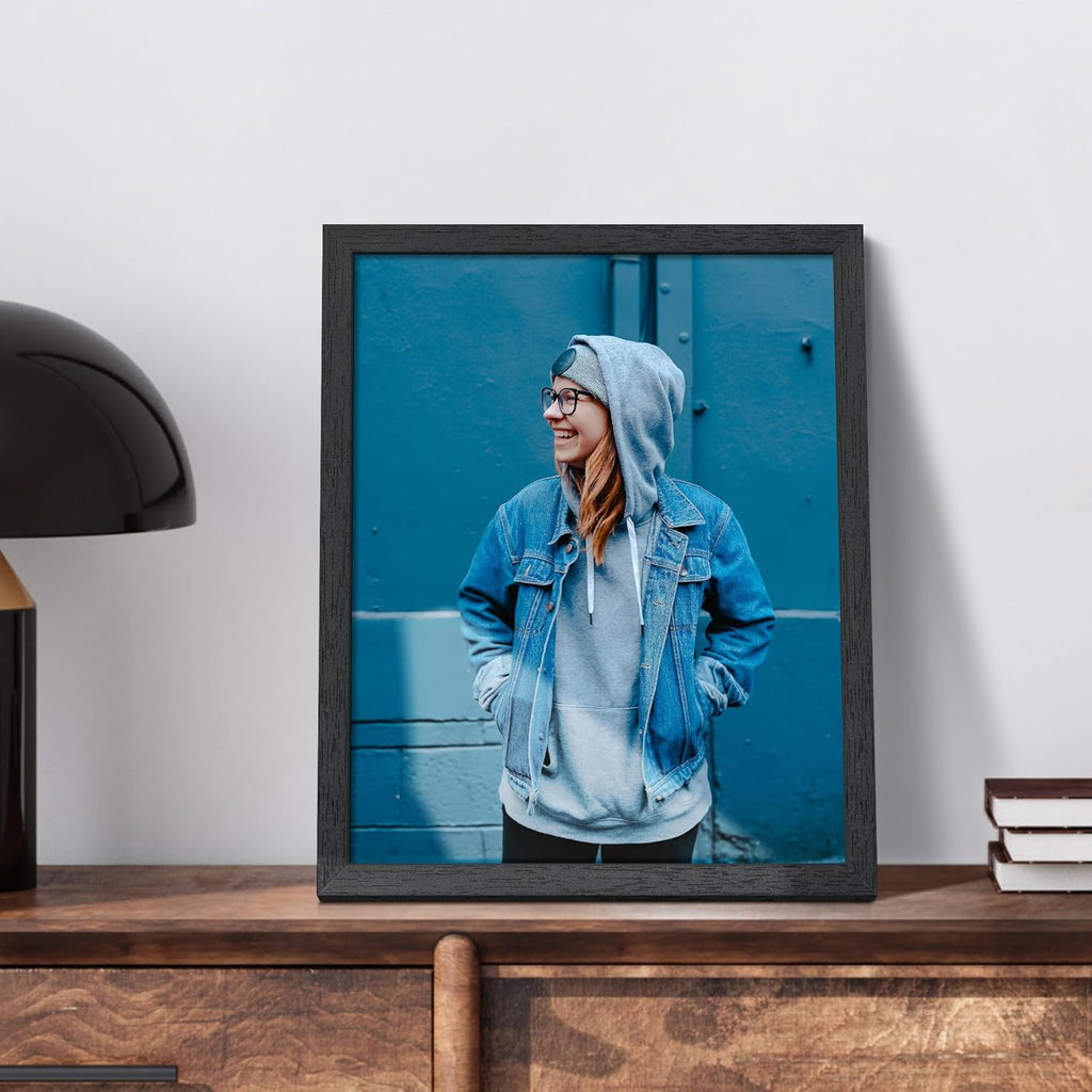 Upsimples 11x14 Picture Frame - Stylish Black Wall Gallery Frame Made of Engineered Wood