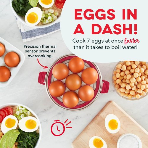 DASH Rapid Egg Cooker - 7 Egg Capacity Electric Cooker for Hard Boiled, Poached & Scrambled Eggs