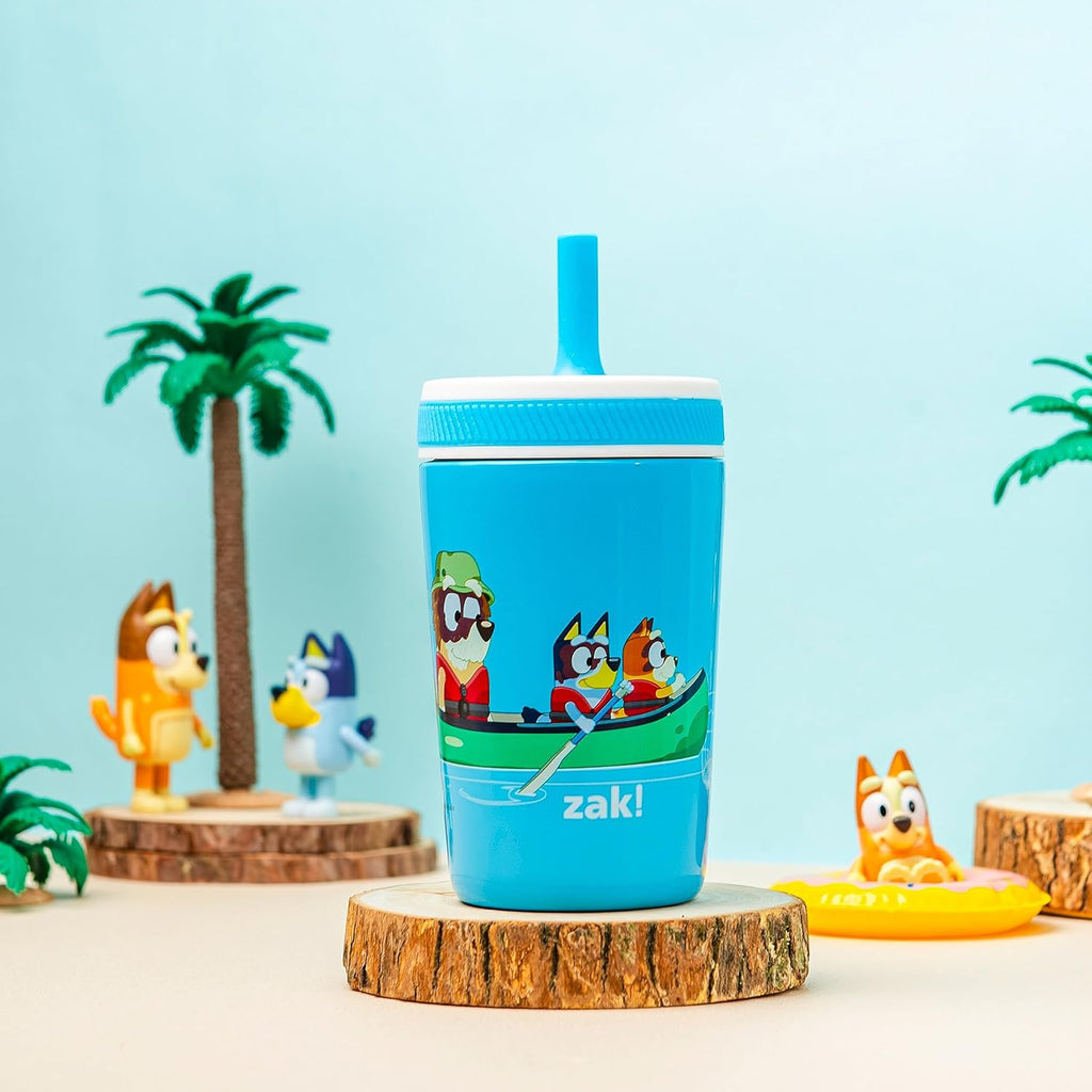 Zak Designs Bluey Kelso Toddler Cups - 12oz Vacuum Insulated Stainless Steel Sippy Cup | Leak-Proof Design for Kids