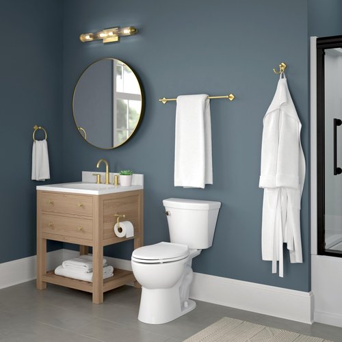 Franklin Brass Gainesville (1-Pack) 18'' Towel Rack w/ 6" Extender for Bathroom Satin Gold Towel Bar for Bathroom Wall Mounted Towel Holder Rod GNV26-SG