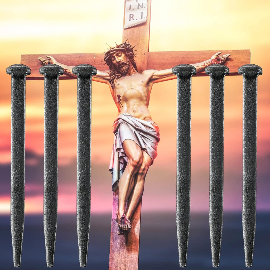 Sosation Crucifix Iron Nails - 6 Pcs Metal Steel Replicas for Jesus Christ's Crucifixion | 6 Inch