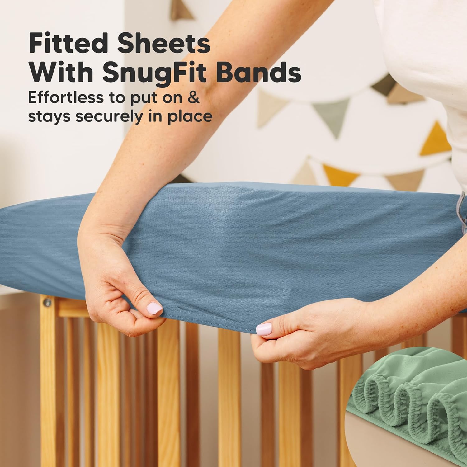 Skiennix Waterproof Crib Mattress Protector - Soft Quilted Cotton Pad, 52" x 28", Machine Washable, Easy Fit