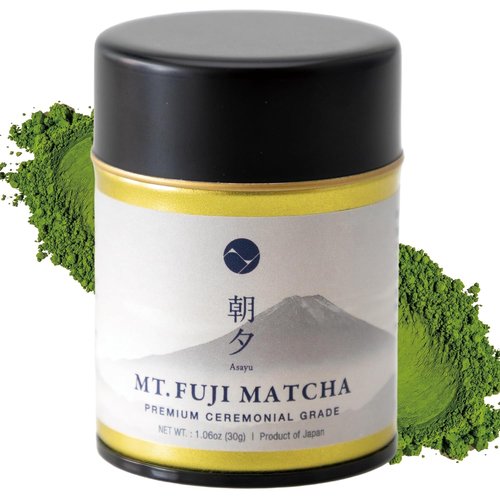Asayu Japan Fuji Matcha Powder - Ceremonial Grade Green Tea from Mt. Fuji | 30g Can