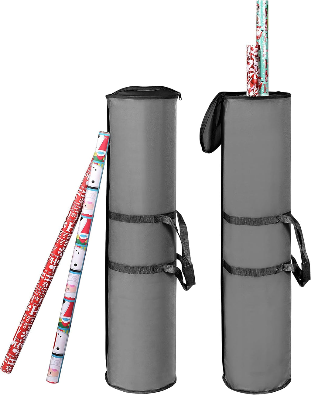ProPik Gift Wrap Storage Bag - Heavy Duty Organizer for 48 Rolls | 40-Inch Long | Gray with Handles