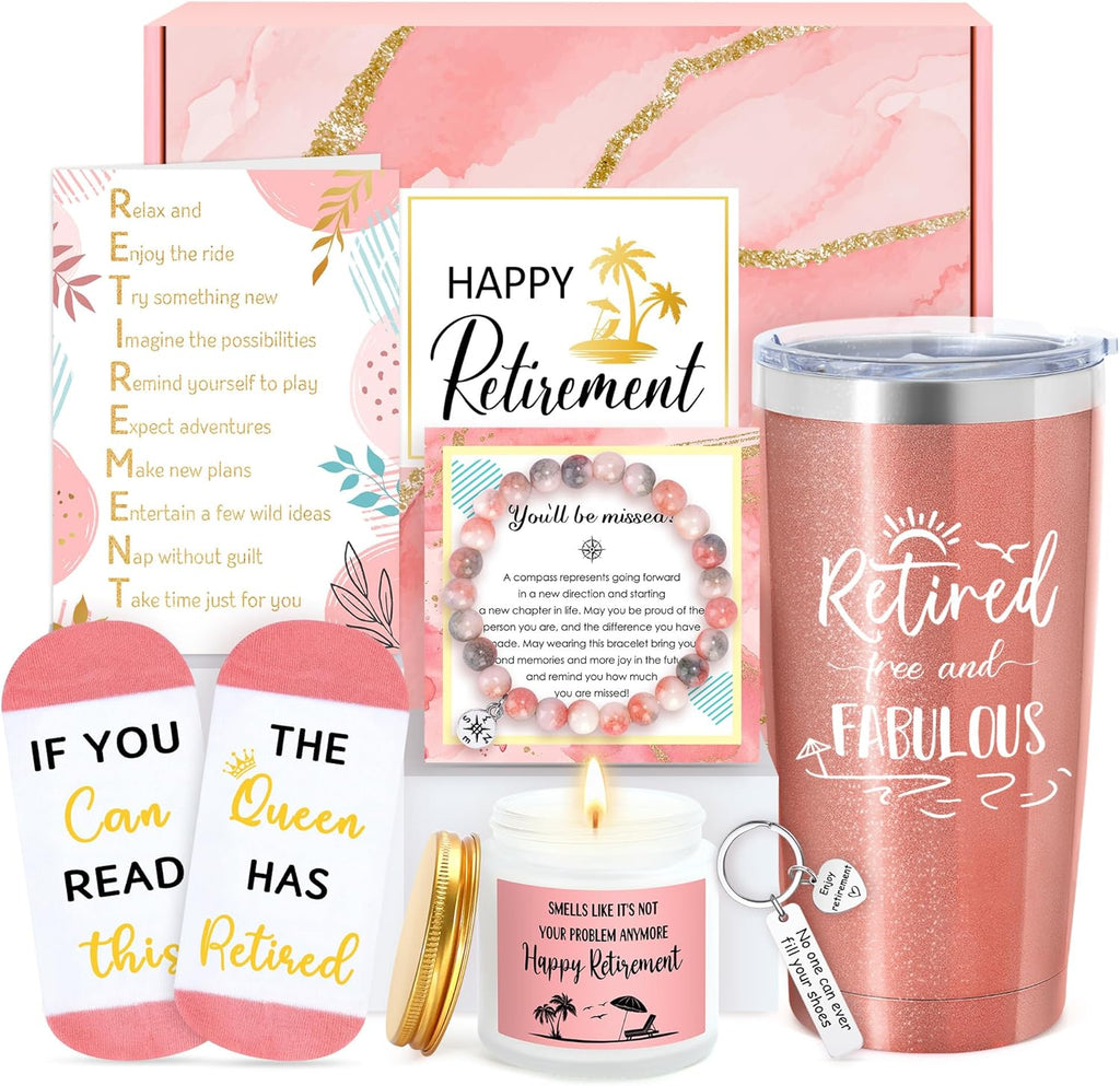 Skiennix Retirement Gift Basket for Women - 20oz Tumbler & Fun Accessories | Perfect for Coworkers, Teachers, Nurses, and Moms