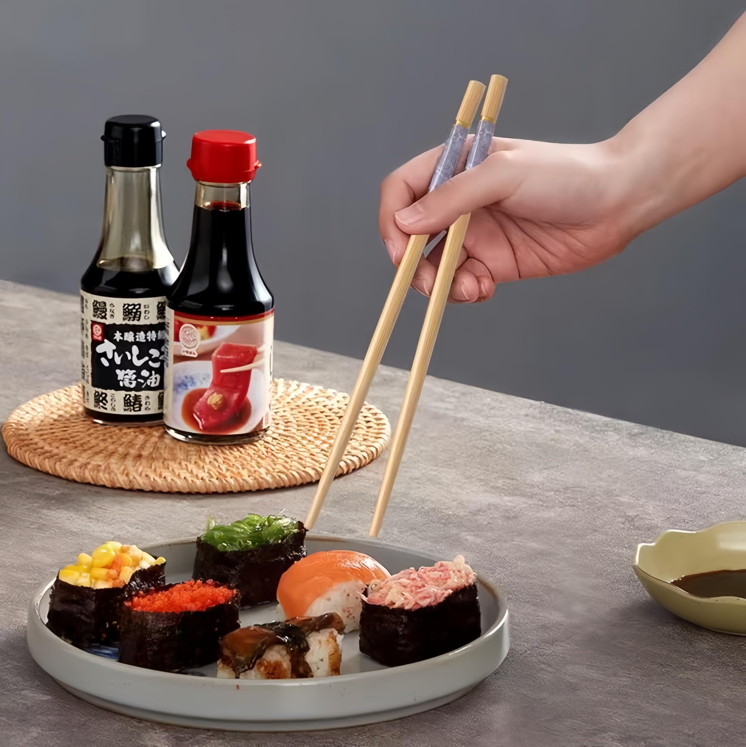 10 Pairs Bamboo Chopsticks Reusable Cooking Chopsticks 9.45 inches Chop Sticks Reusable Dishwasher Safe Non slip Korean ChopSticks Gift Set for Sushi & Ramen Lovers