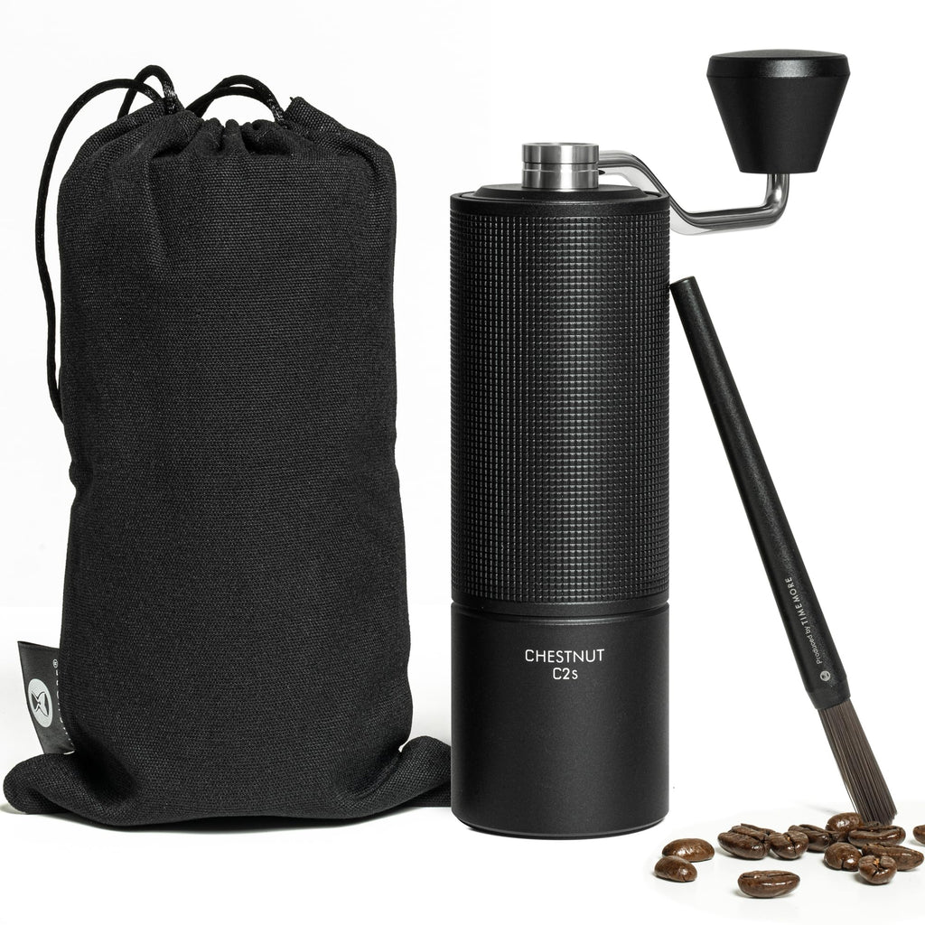 TIMEMORE Chestnut C2S Manual Coffee Grinder with Internal Adjustable Grind Setting, Capacity 20g Hand Coffee Grinder with Stainless Steel Conical Burr, for Espresso to French Press, Black