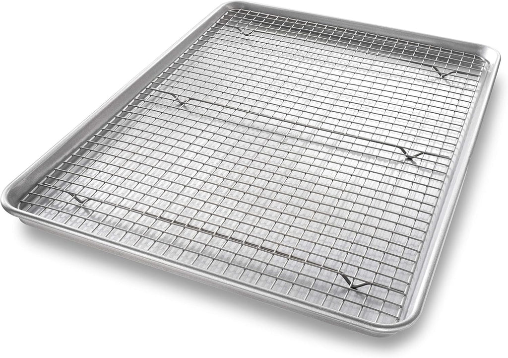 USA Pan Extra Large Baking Sheet Pan Set with Nonstick Cooling Rack - XL Metal Bakeware