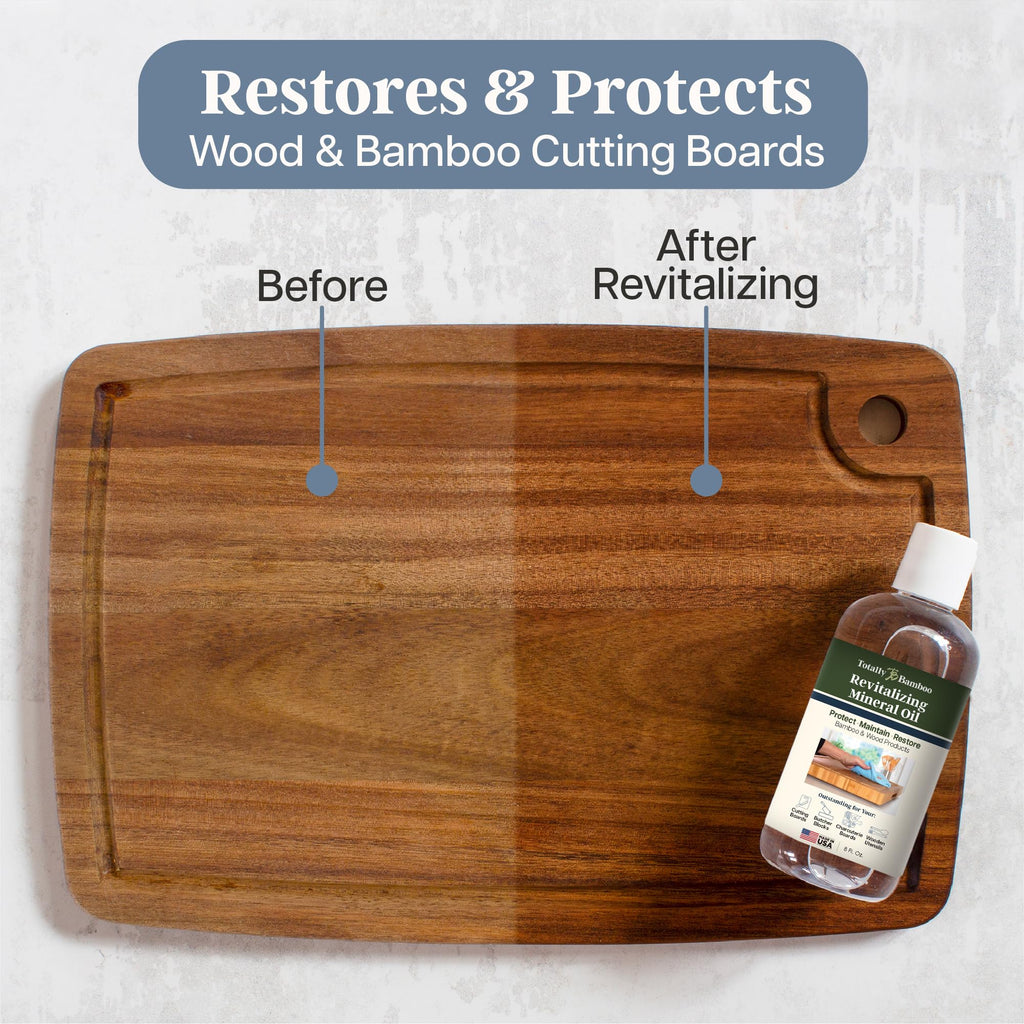 Totally Bamboo Cutting Board Oil – Food Grade Mineral Oil for Wood & Bamboo Butcher Blocks, Utensils & Countertops, Food Safe, 8 Ounces