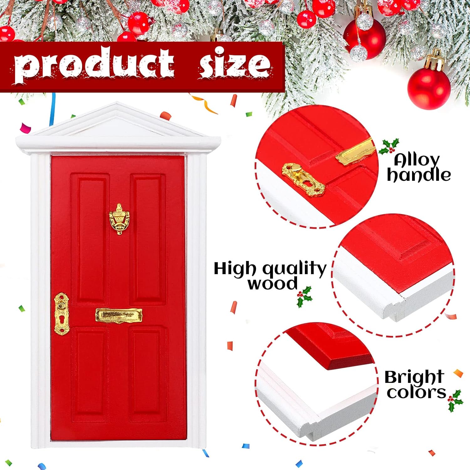 Skiennix Christmas Elf Fairy Doors - Enchanted Miniature Wooden Decorations for Outdoor Xmas Decor | 20 Pcs Set