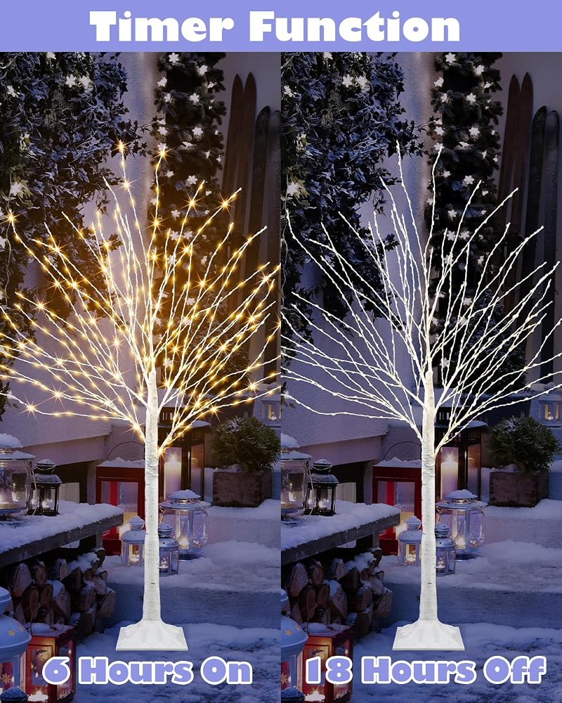 432 LED Lighted Birch Tree 4 ft - White Christmas Tree (Variation: 4ft)