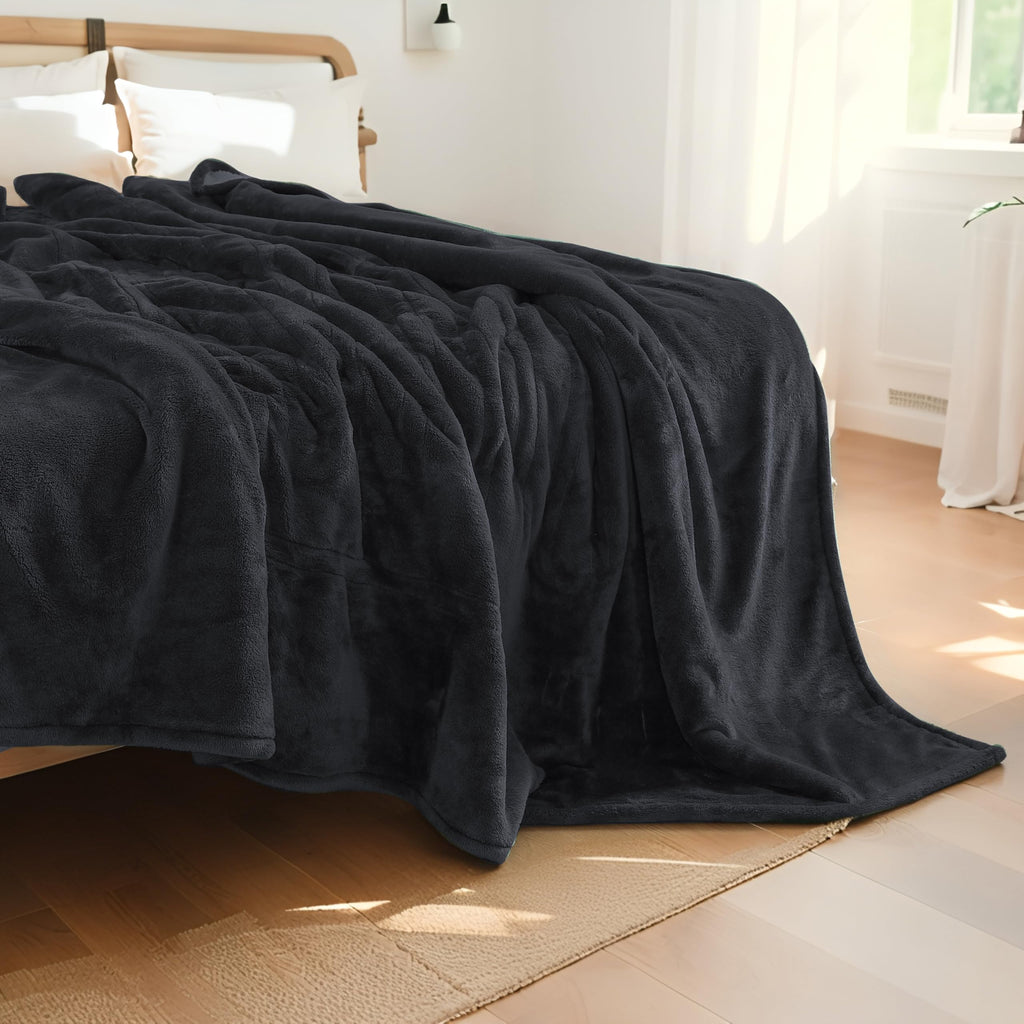 Eydna Electric Heated Blanket Full Size 72"x84",Fast Heating Throw, Soft Plush Microplush for Bed & Couch, 10 Hours Auto Off & 4 Heating Levels, Machine Washable, Gifts for Womens & Family-Black