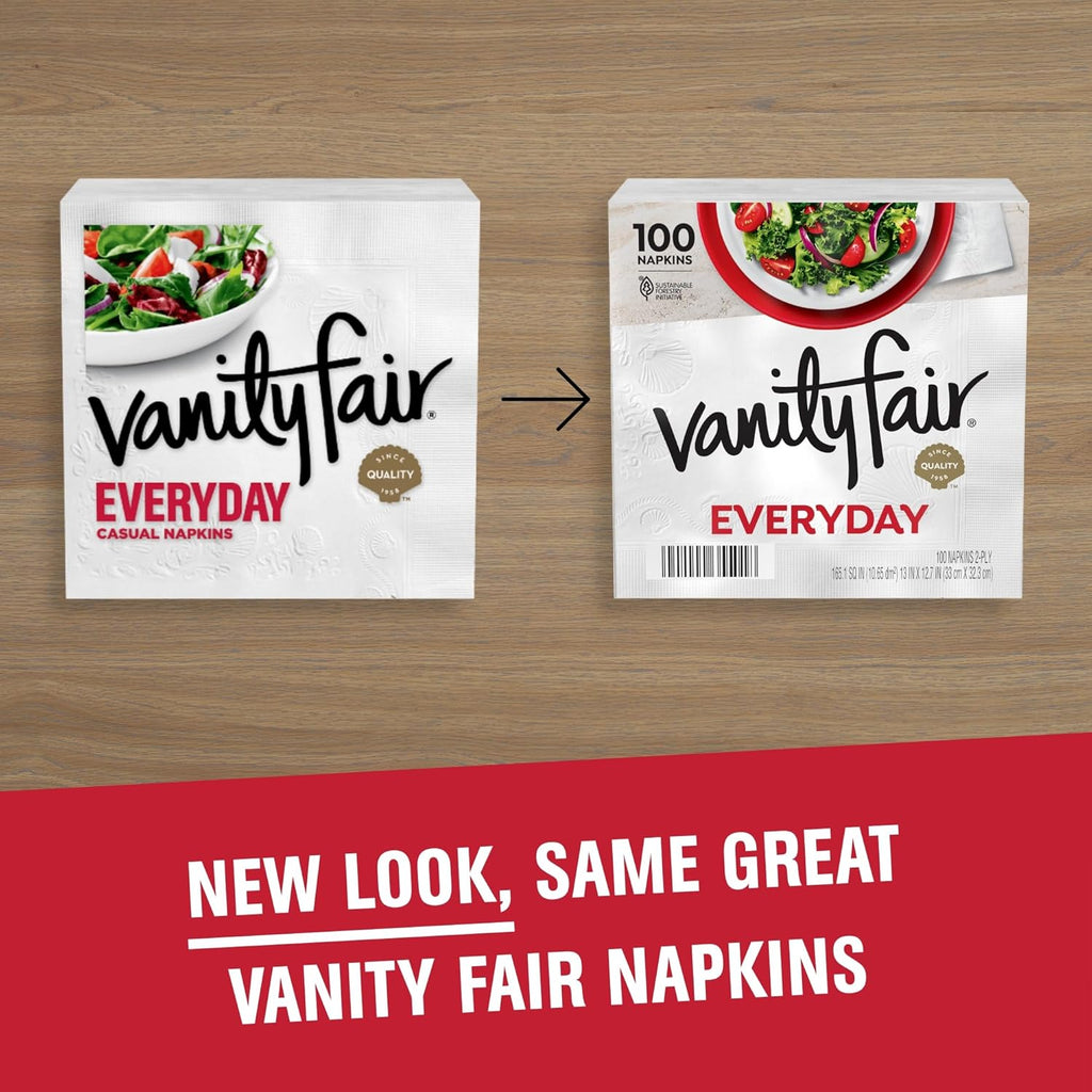 Vanity Fair Everyday Paper Napkins - Soft & Smooth Disposable Napkins | 200 Count for Daily Use