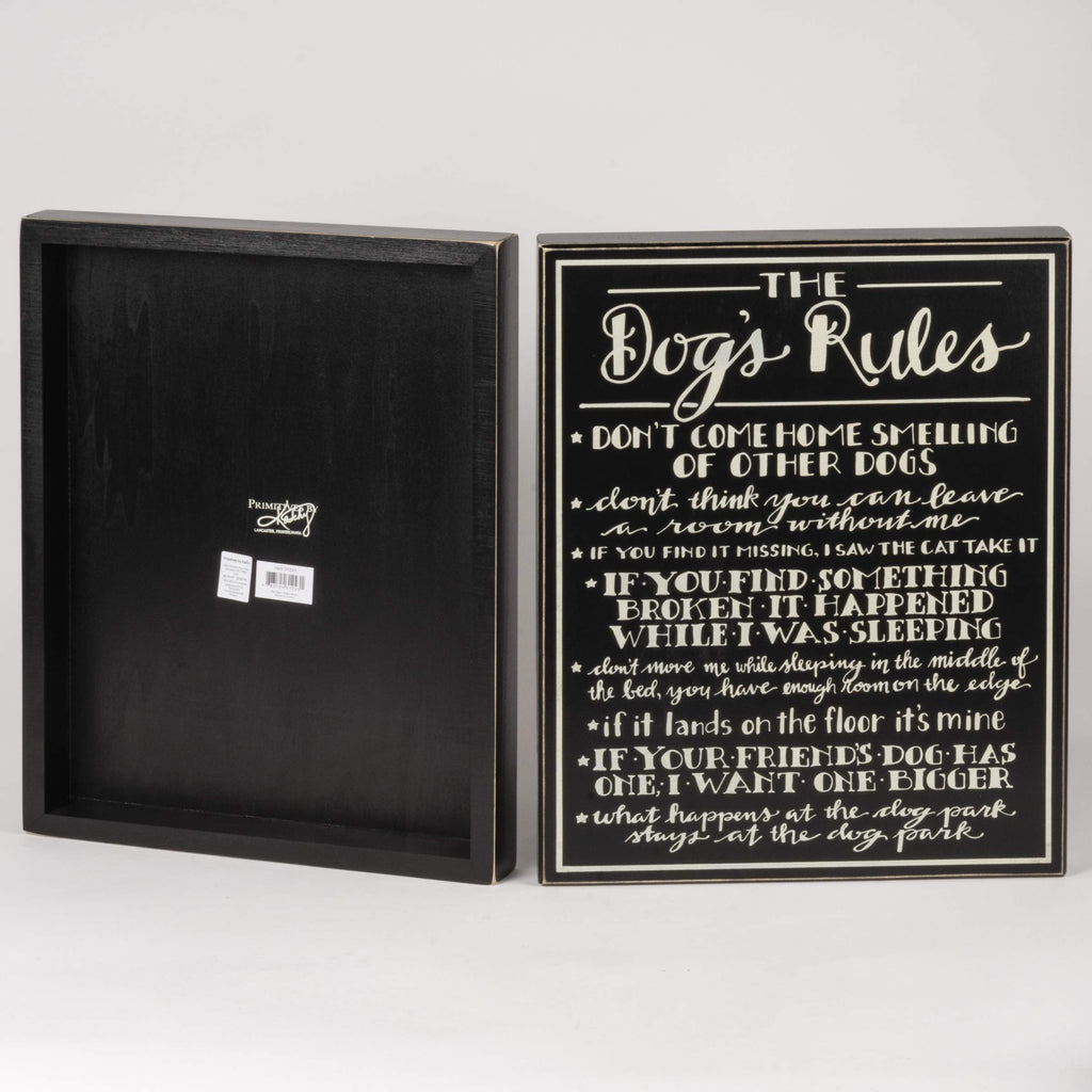 Primitives by Kathy 31243 The Dog's Rules Box Sign, 13.25" x 17"