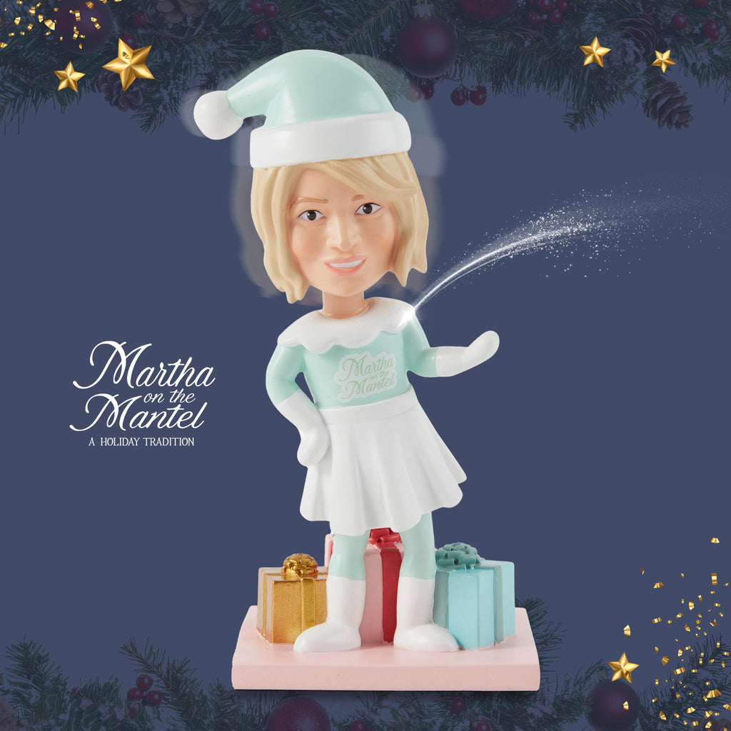 Martha Stewart Funny Bobbleheads – Martha on The Mantel Santa Bobblehead, Christmas Bobble Heads, Bobble Head Figures, Holiday Collectible Décor, Secret Santa Collectible, Stocking Stuffer Gift