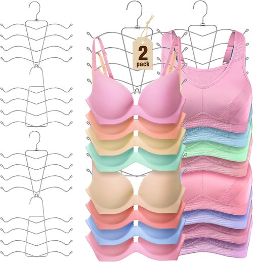 HOUSE DAY Bra Hangers - Space-Saving Closet Organizer for Bras, Camisoles & Accessories | 2 Pack