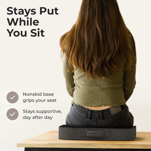 Kölbs Extra Large Seat Cushion - Plush Velvet Cover | X-Large Memory Foam for Back Pain Relief