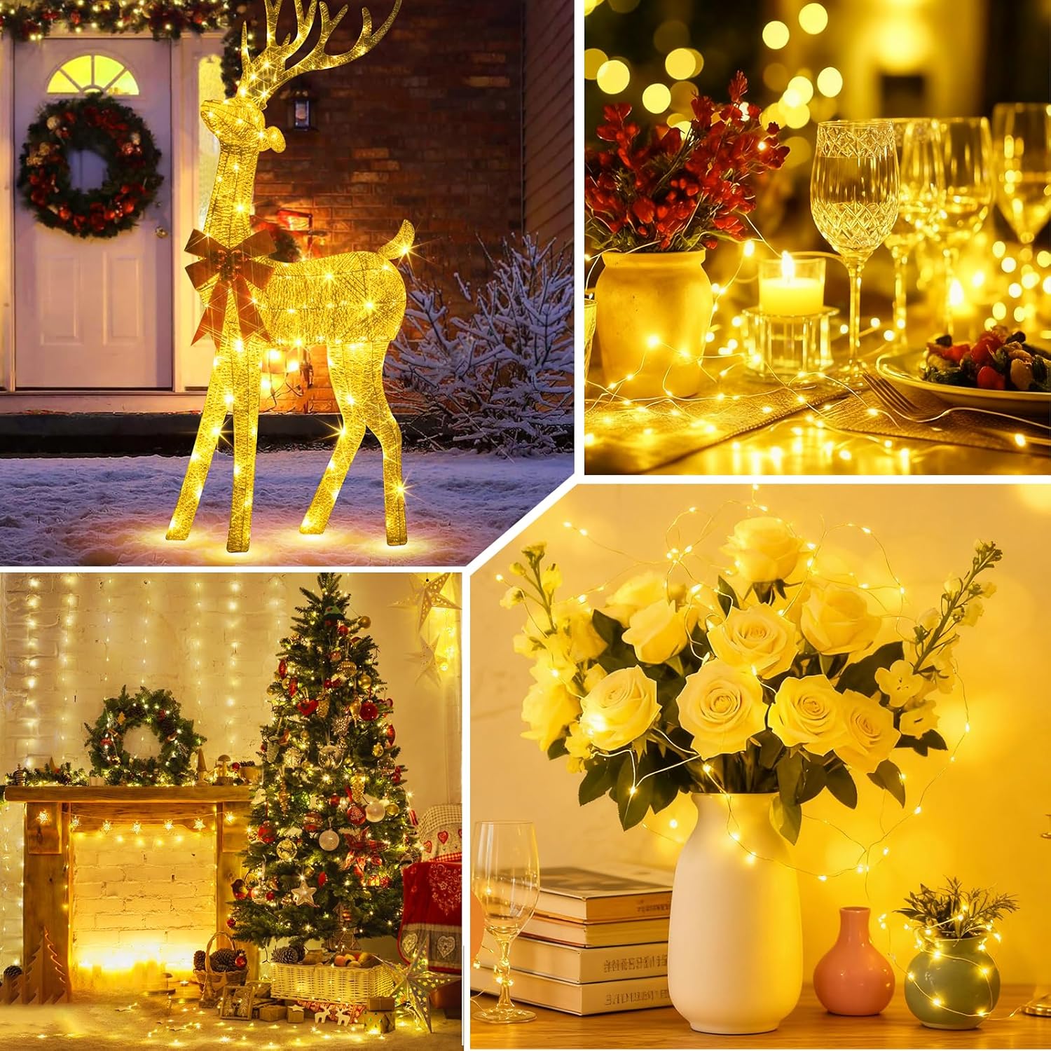 Skiennix Fairy Lights - 32FT Rechargeable Battery Operated Mini LED String Lights | Waterproof Warm White for Bedroom & Party Decor