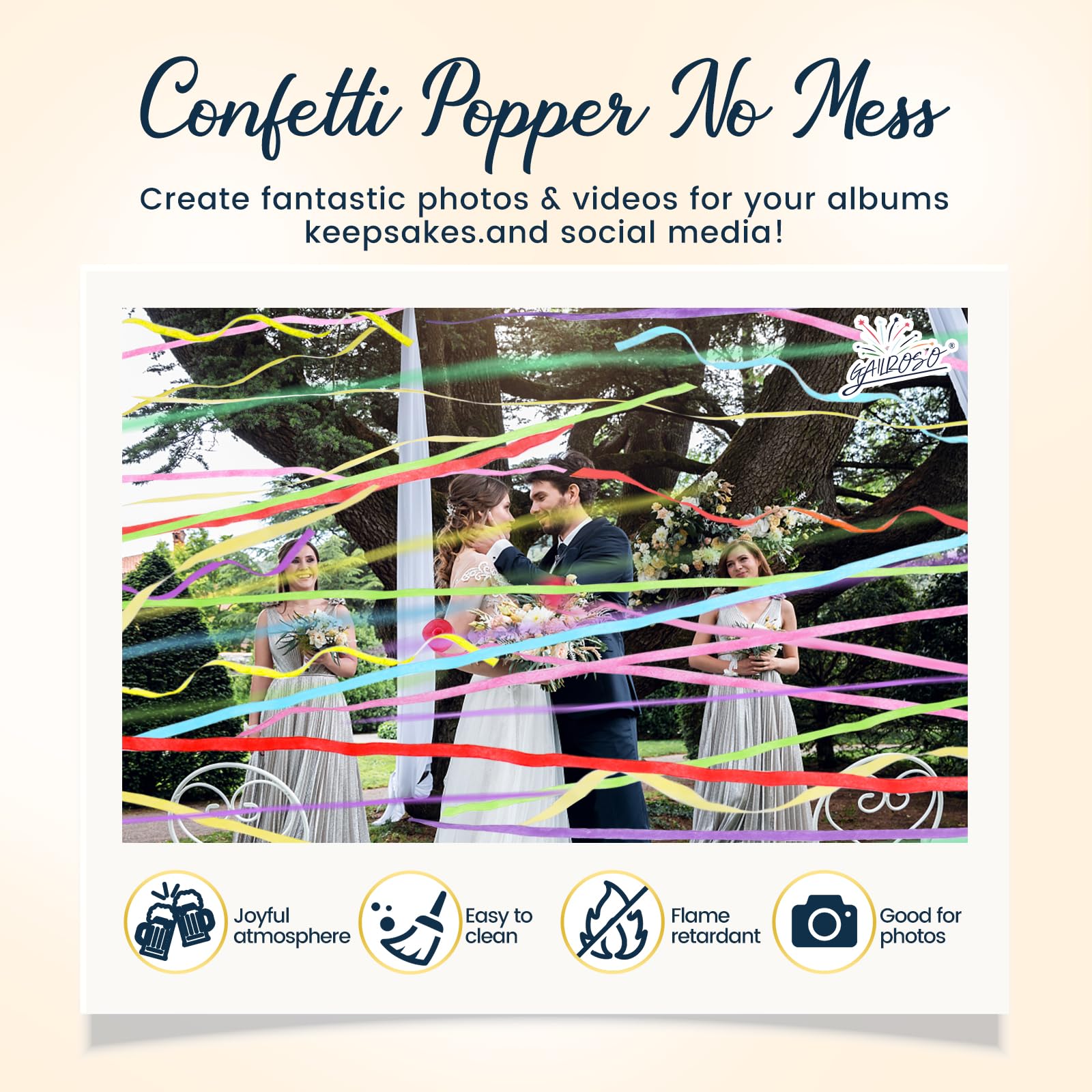 12Pack No Mess Streamers,Color Mix Hand Throw Streamers Poppers,No Mess Confetti Poppers for Wedding,Birthday,Party Celebrations,Graduation,Party Favors Shows