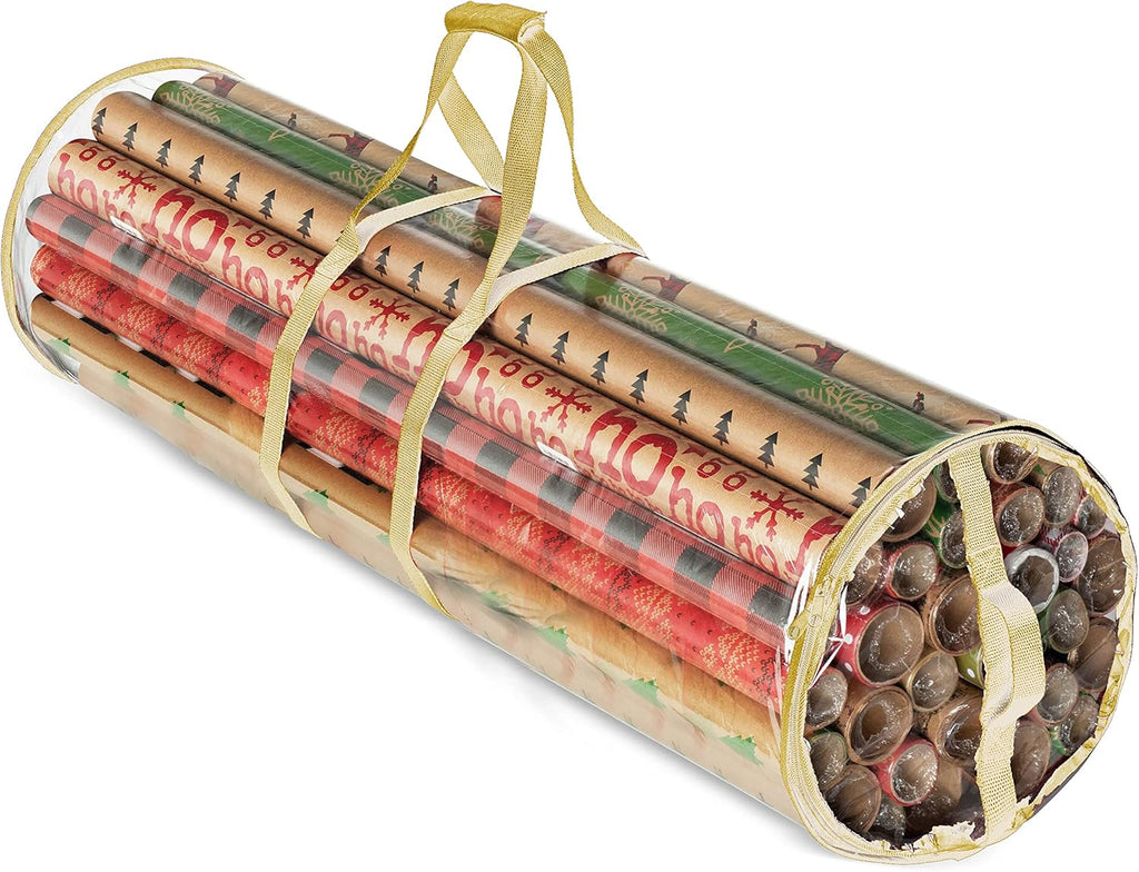 ZOBER Wrapping Paper Storage Container - 40-Inch Waterproof Organizer for 25 Rolls of Gift Wrap