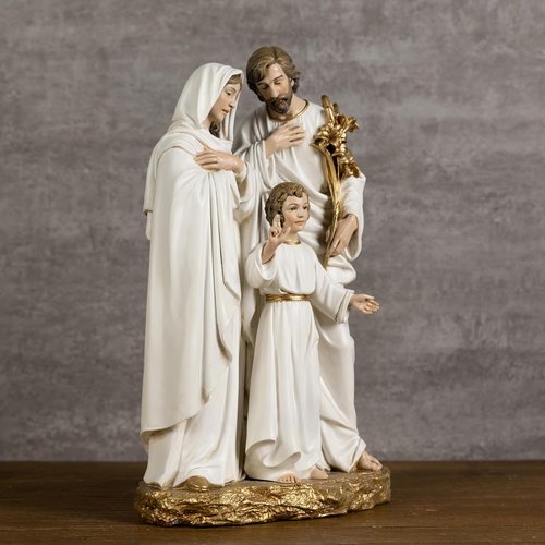 Buildclassic Holy Family Statue - 12" Handpainted Youth Jesus with Mary & Joseph | Inspirational Nativity Décor