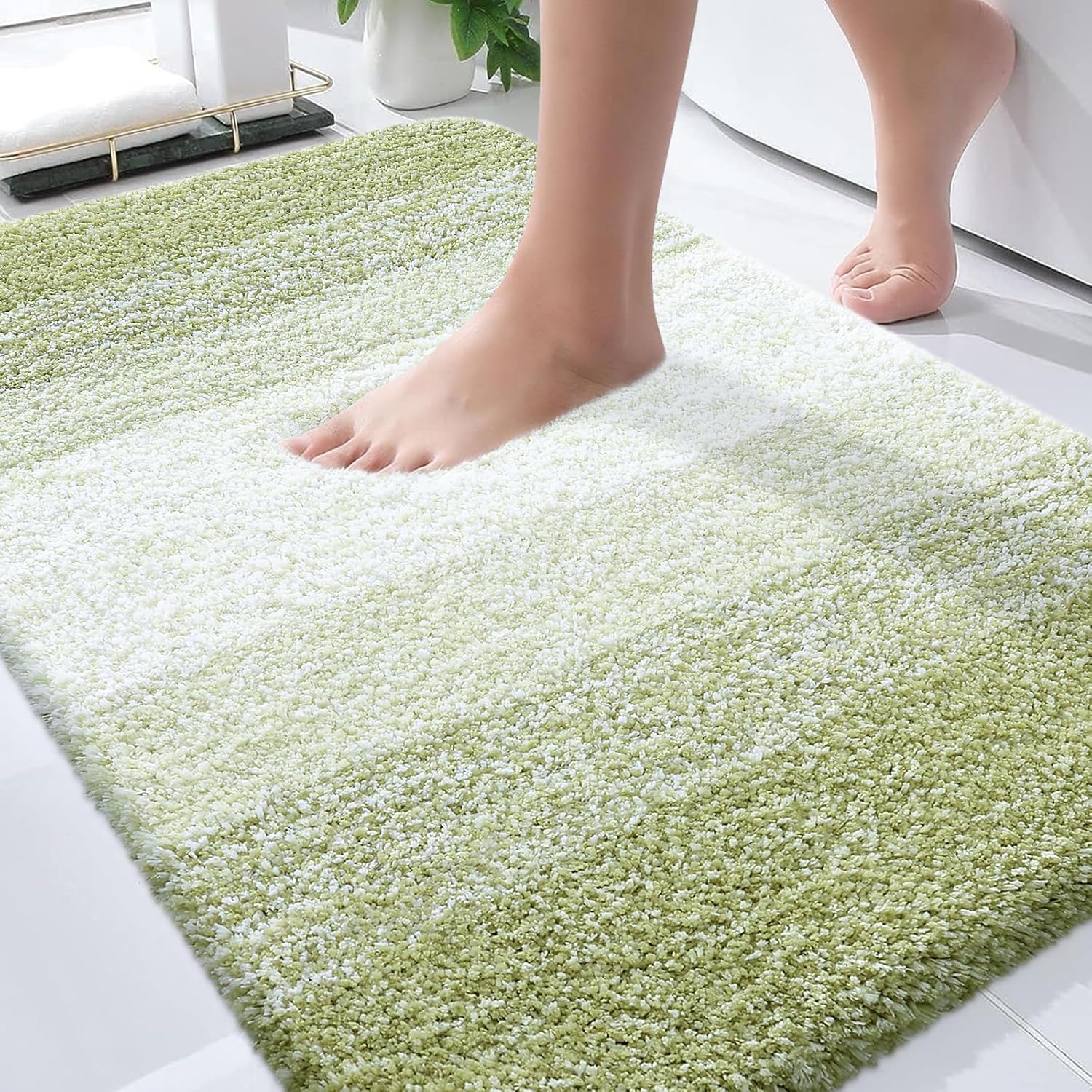 OLANLY Bathroom Rugs - Extra Soft Microfiber Mat | Quick Dry, Machine Washable, 36x24, Mustard Yellow