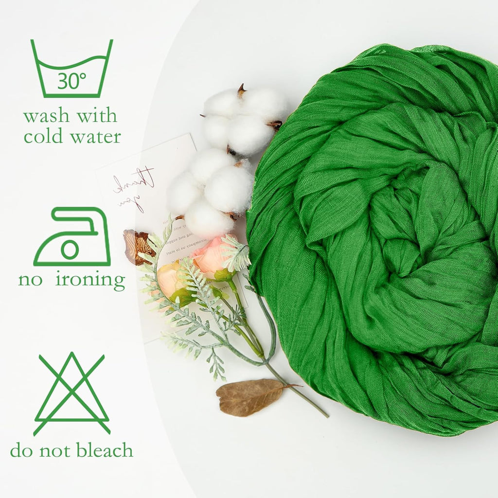 Skiennix Green Cheesecloth Table Runner - 10ft Rustic Sheer for Easter & Spring Celebrations | 120 Inch