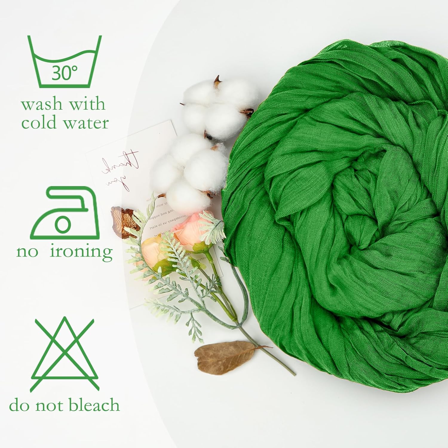 Skiennix Green Cheesecloth Table Runner - 10ft Rustic Sheer for Easter & Spring Celebrations | 120 Inch