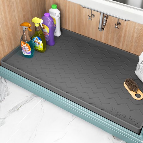 TigeJoy 40" x 19" Under Sink Mats for Kitchen Waterproof, Leak-Proof Silicone Mat Sink Protector and Cabinet Liner, Kitchen Essentials Organizer and Storage, Boot or Shoe Tray, Pet Feeding Mat