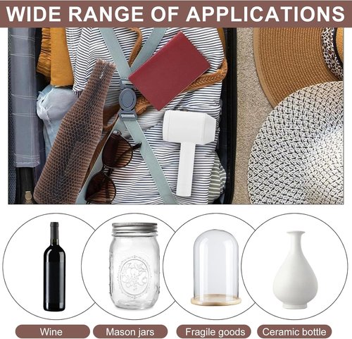 64 Set Wine Bags for Travel Honeycomb Paper, Reusable Wine Bottle Protector Sleeves, Unbreakable Wine Travel Bags for Airplane Travel Transport Car Proof Safety Impact Resist White