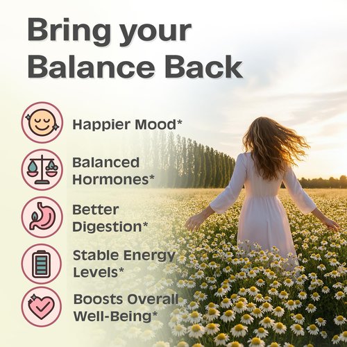 Hormone Balance for Women Tea with Spearmint, Red Raspberry Leaf, Chamomile, Ginger, Nettle - For PMS, PCOS, Perimenopause & Cycle Support - Herbal Hormonal Wellness Tea Bags