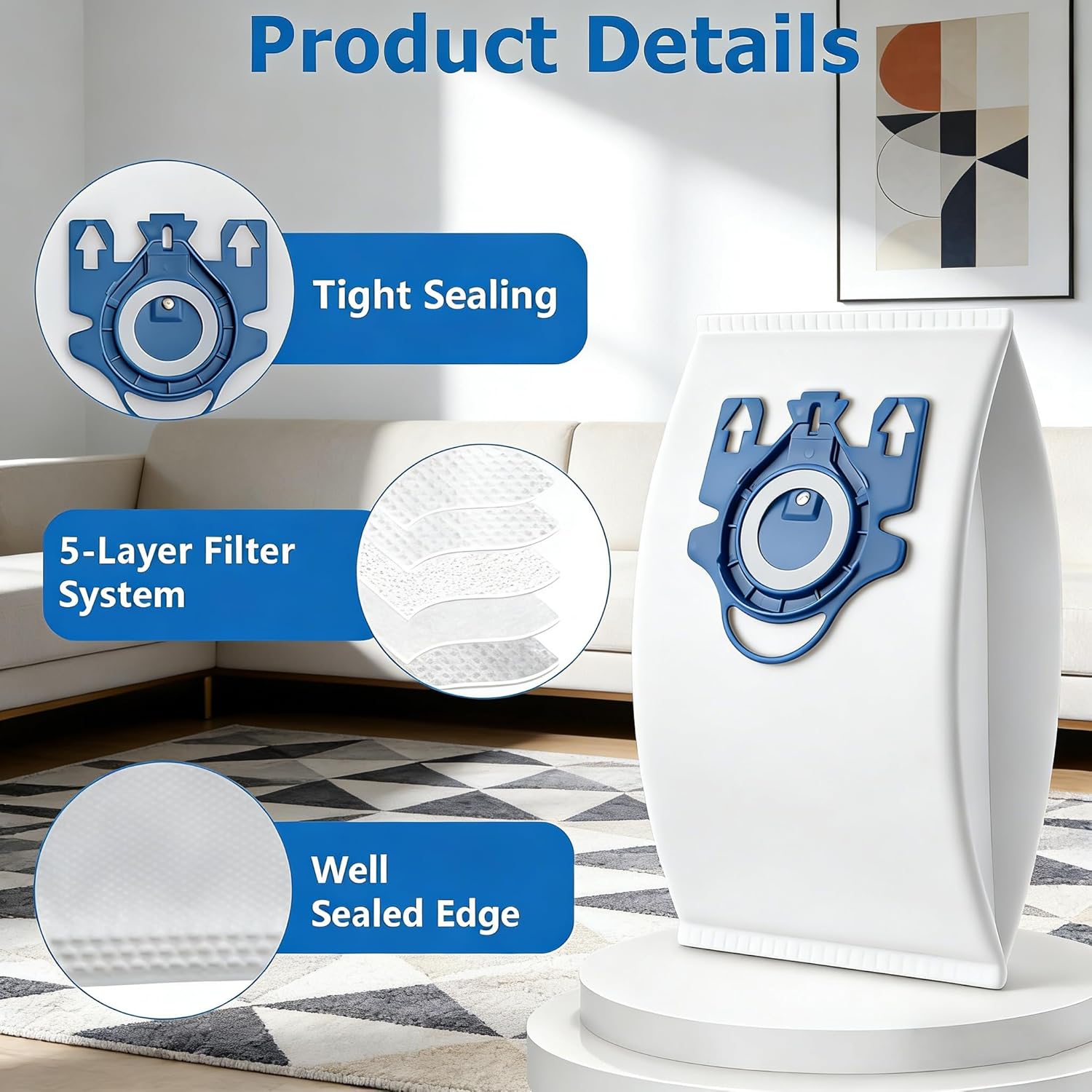 Miele 14 Pack 3D Airclean Vacuum Bags - Compatible with Classic C1, Complete C1, C2, C3, S400i, S600, S2, S5, S8 | Includes 4 MP & 4 AC Filters