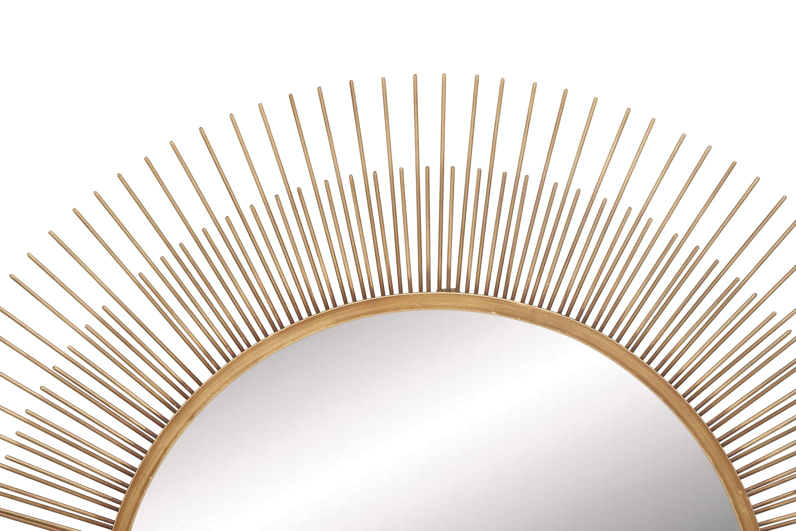 Deco 79 Metal Room Wall Mirror Starburst Entryway Mirror, Wall Mounted Mirror 36" x 2" x 36", Gold