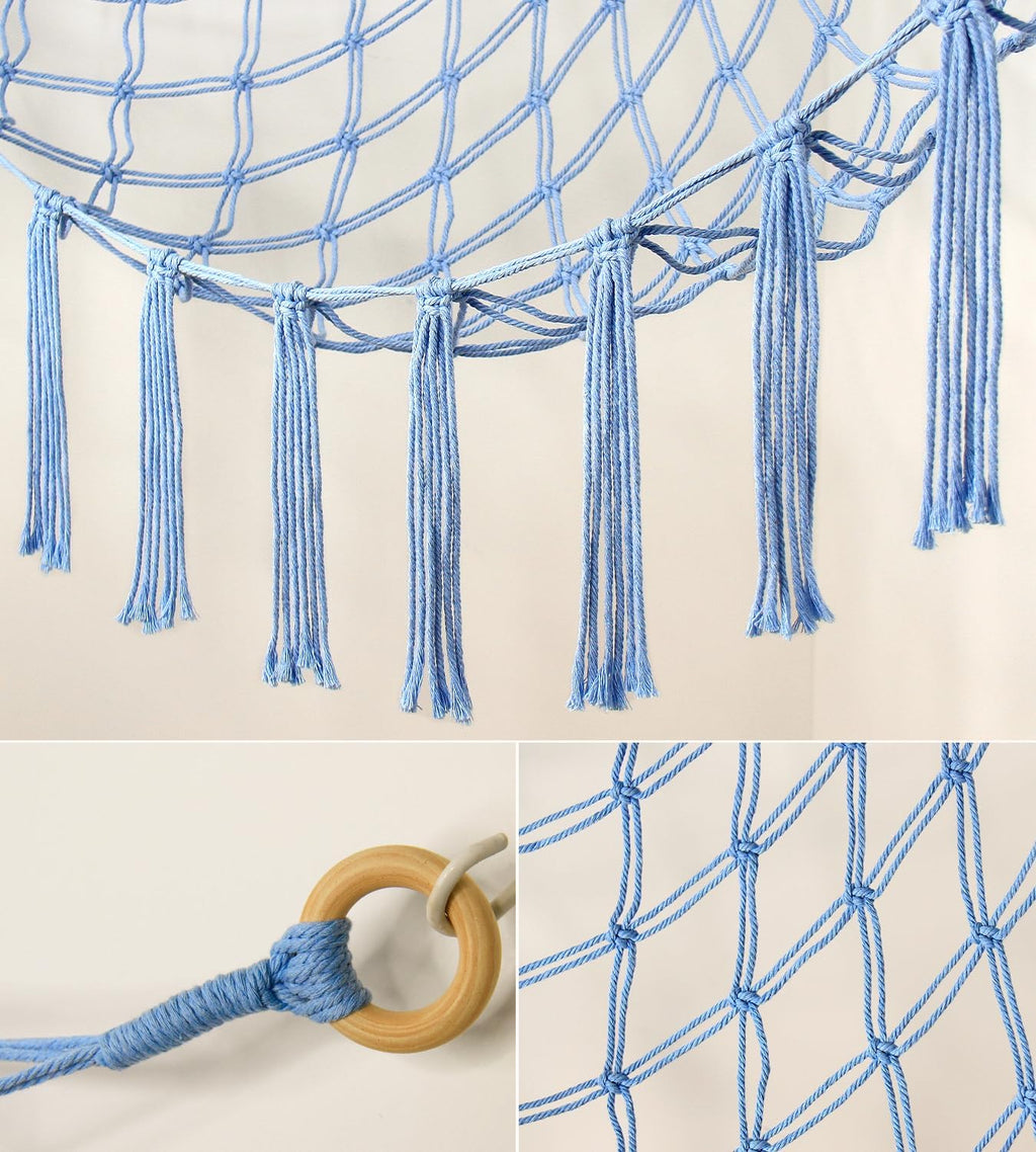 Mirolam Stuffed Animal Storage Hammock - Large Toy Organizer for Nursery | Blue Corner Net