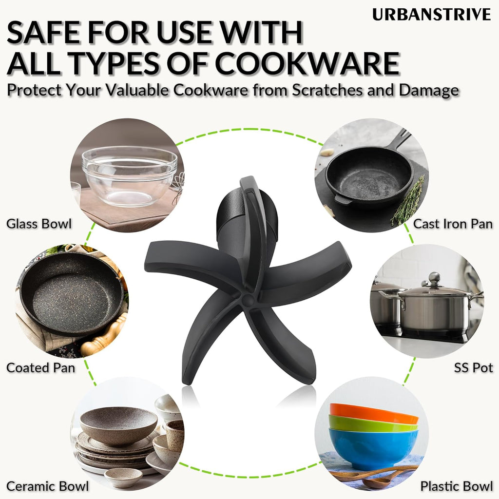 Urbanstrive Heavy Duty Meat Chopper - Durable Non-Scratch Hamburger Smasher | Black Ground Beef Masher