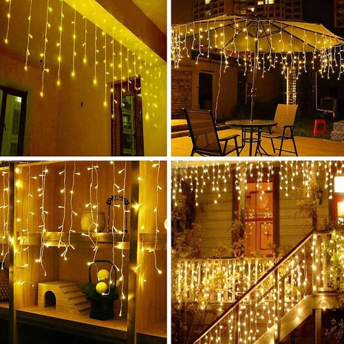 LED Ceiling Icicle Lights - 16.4FT 216 LEDs | 8 Modes Twinkle Fairy Lights for Indoor/Outdoor Decoration