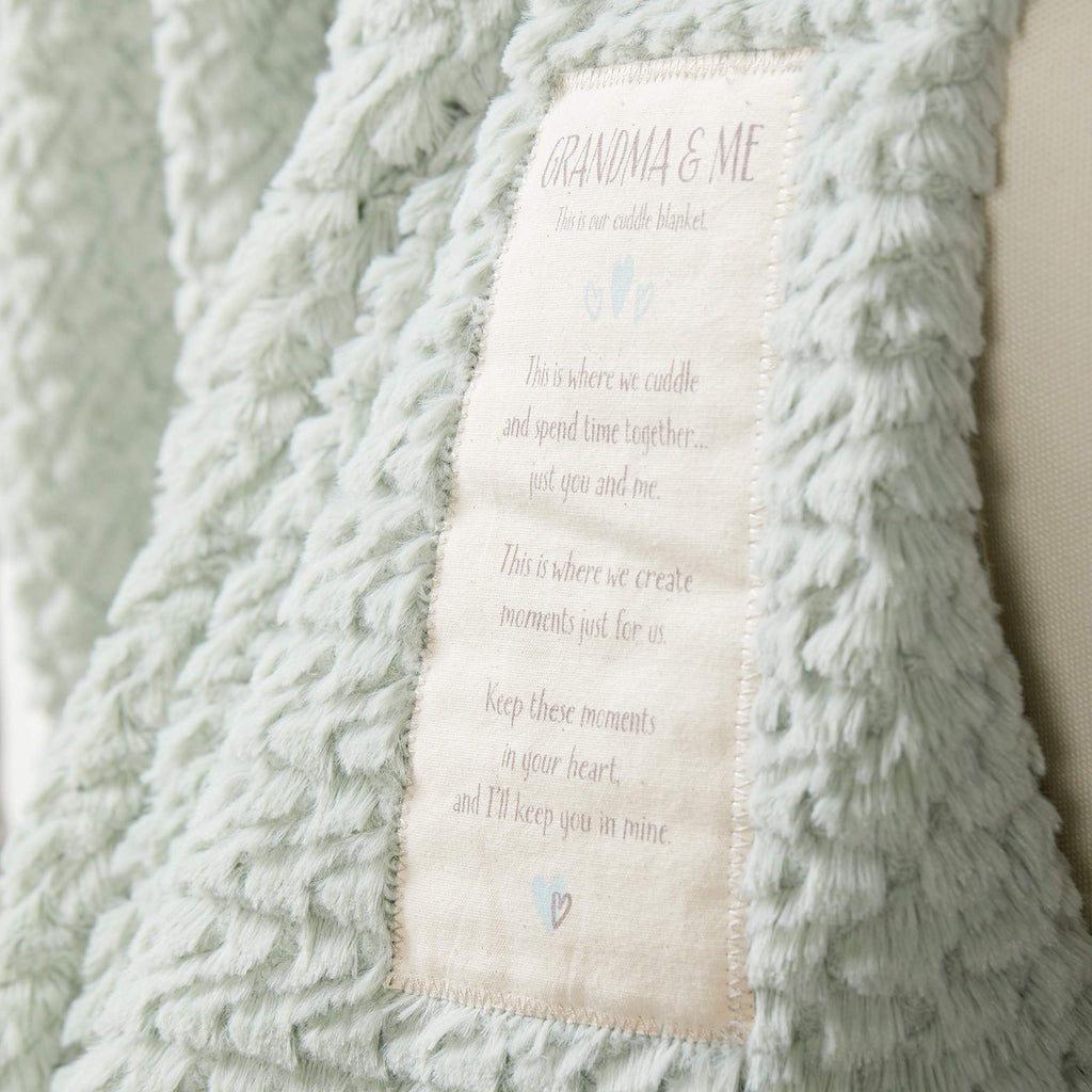 DEMDACO Grandma and Me Soft Snuggly Sage 60 x 50 Inch Polyester Fabric Comforting Toddler Cuddle Blanket