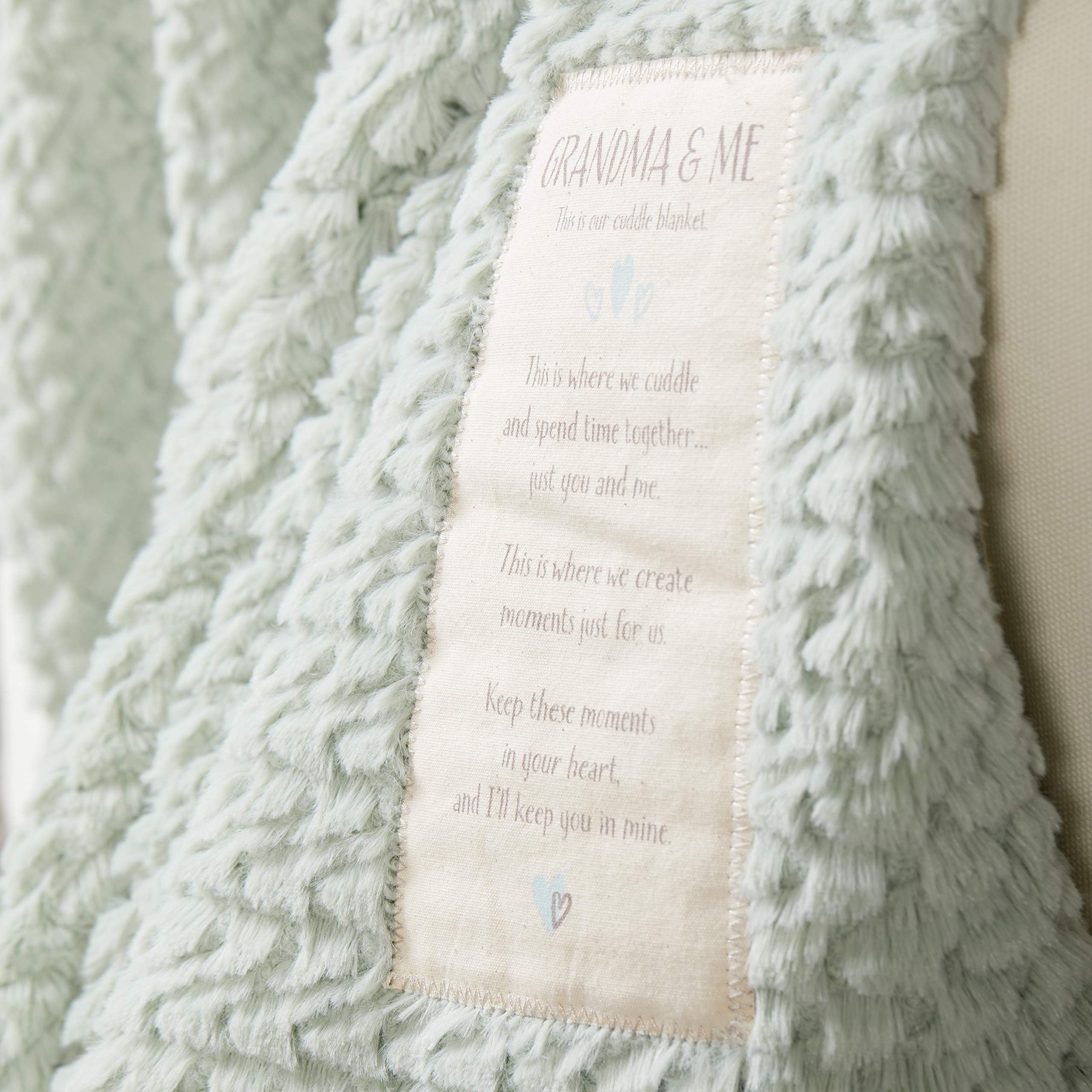 DEMDACO Grandma and Me Soft Snuggly Sage 60 x 50 Inch Polyester Fabric Comforting Toddler Cuddle Blanket
