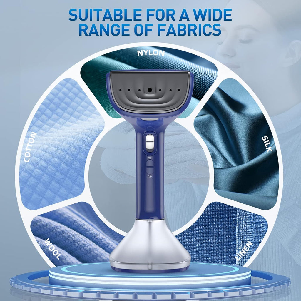 Skiennix Steamer for Clothes - 1800W Powerful Steam, Fast 20-Second Heat-Up, Detachable Tank | Blue