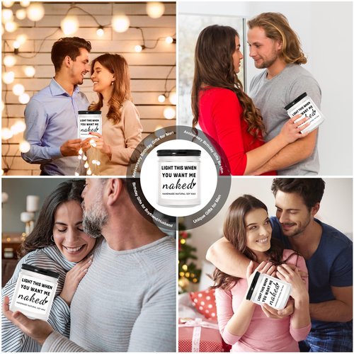 Homsolver Gifts for Him Boyfriend Husband Men, Funny Birthday Anniversary Christmas Valentines Romantic Gifts for Him, Boyfriend, Husband, Naughty Unique Lavender Candle