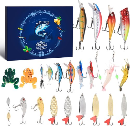 Fishing Advent Calendar 2025 | 24 Days of Premium Fishing Lures – Perfect Xmas Gift for Men & Teens